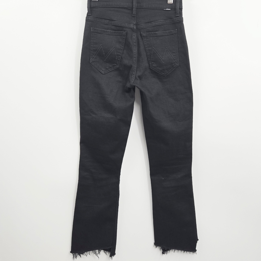 Mother Insider Crop Step Fray Not Guilty Black Denim - Picture 8 of 16